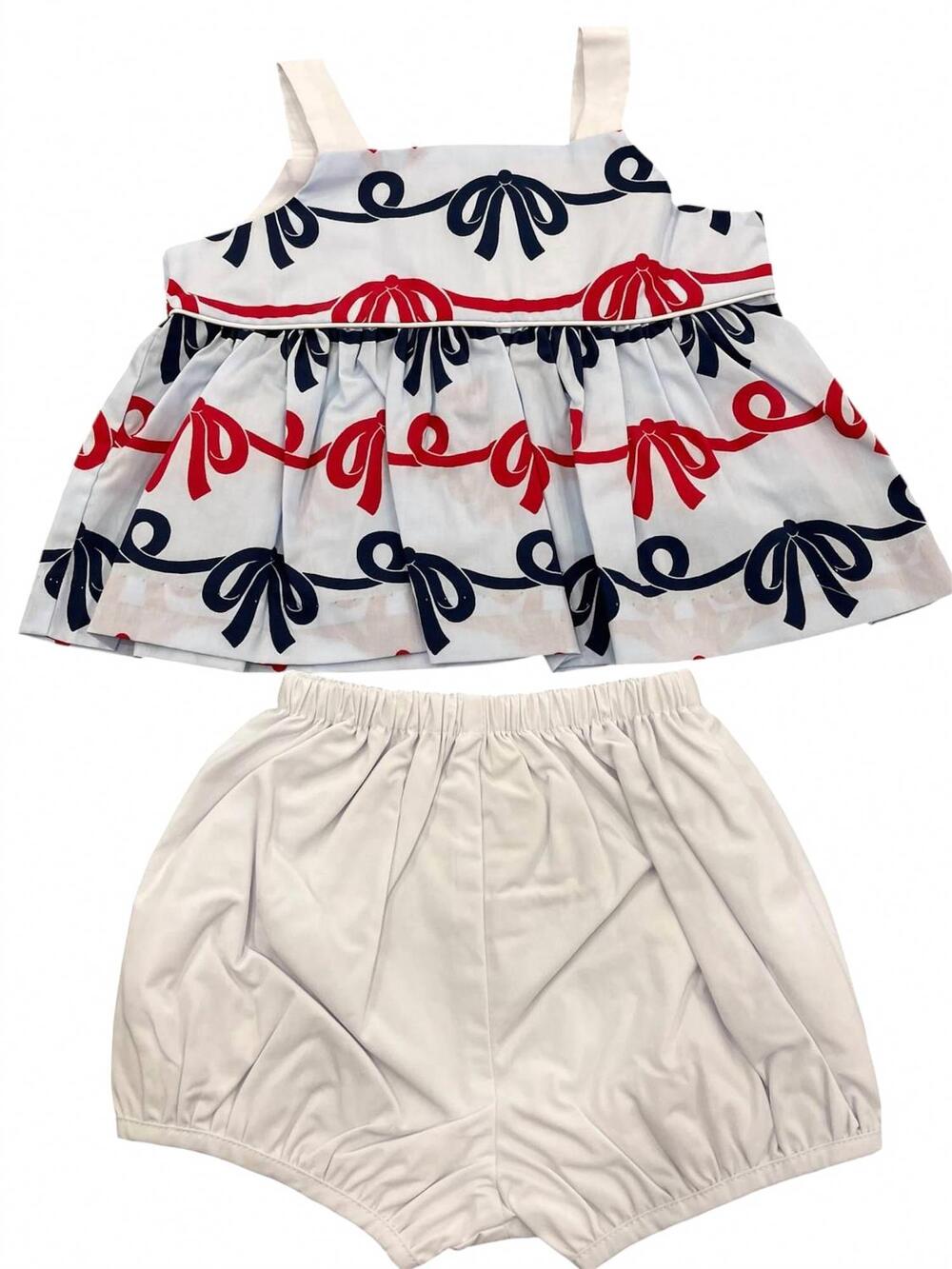 NEW THE BEAUFORT BONNET COMPANY girl's idabelle bloomer set in white